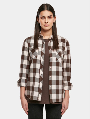 Urban Classics Blouse -4XL- Turnup Checked Flanell Bruin