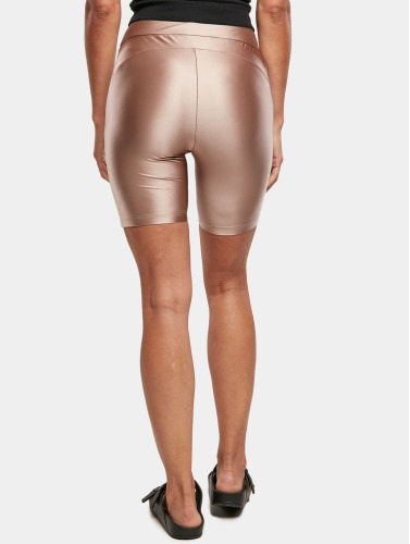 Urban Classics / shorts Ladies Highwaist Shiny Metallic Cycle 2-Pack in zwart
