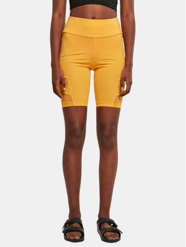 Urban Classics / shorts Ladies High Waist Tech Mesh in oranje