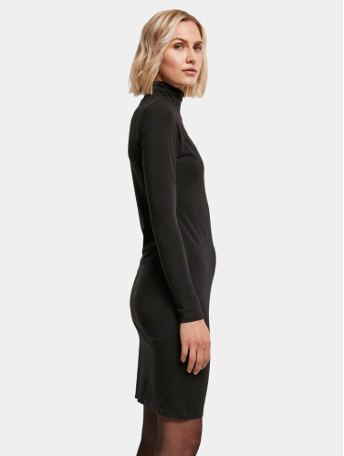 Urban Classics / jurk Ladies Stretch Jersey Cut-Out Turtleneck in zwart