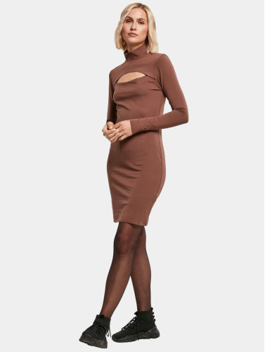 Urban Classics / jurk Ladies Stretch Jersey Cut-Out in bruin