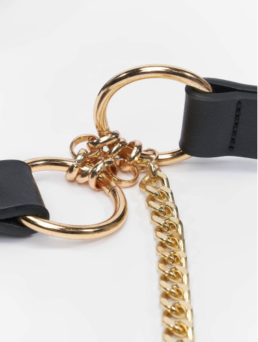 Urban Classics / riem Synthetic Leather With Chain in zwart