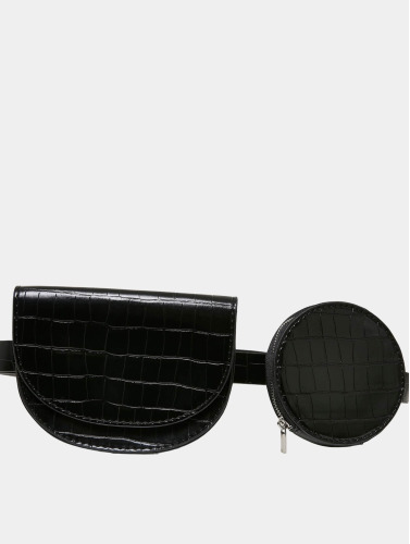 Urban Classics / tas Croco Synthetic Leather Double Beltbag in zwart