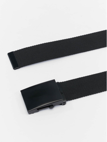 Urban Classics / riem Check And Solid Canvas 2-Pack in zwart