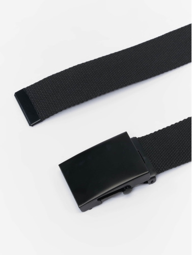 Urban Classics / riem Check And Solid Canvas 2-Pack in zwart