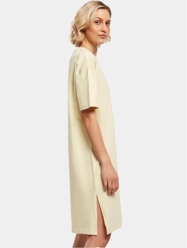 Urban Classics Korte jurk -XS- Organic Oversized Slit Tee Geel
