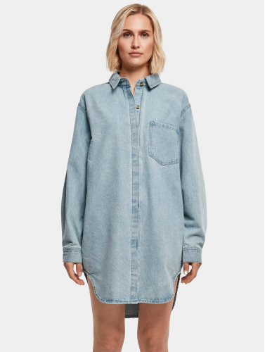 Urban Classics / jurk Ladies Oversized Denim Shirt in blauw