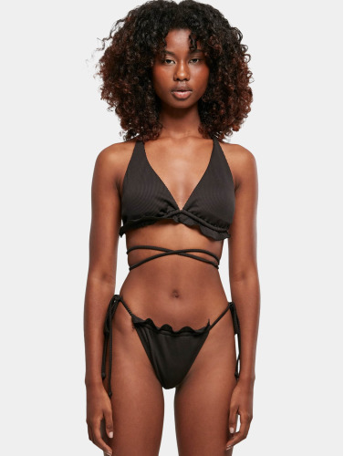 Urban Classics / Bikini Ladies Rib Babylock Triangle in zwart