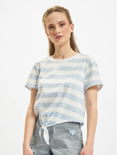 Only / t-shirt May Cropped Knot Str in blauw