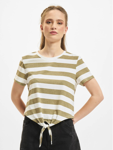 Only / t-shirt May Cropped Knot Stripe in groen