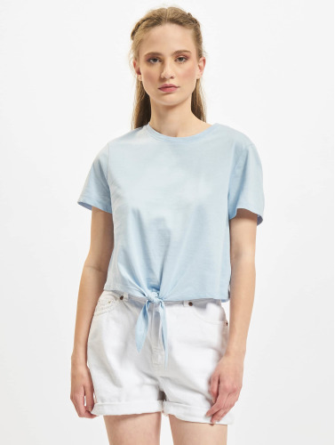 Only / t-shirt May Cropped Knot in blauw