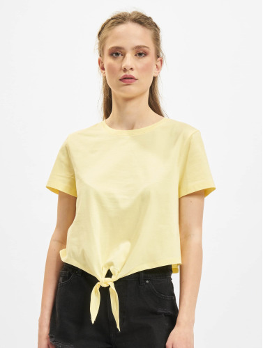 Only / t-shirt May Cropped Knot in geel