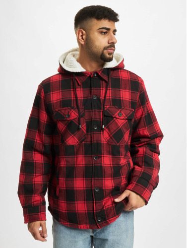 Brandit Lumberjacket Hooded Zwart-Rood Vest Heren