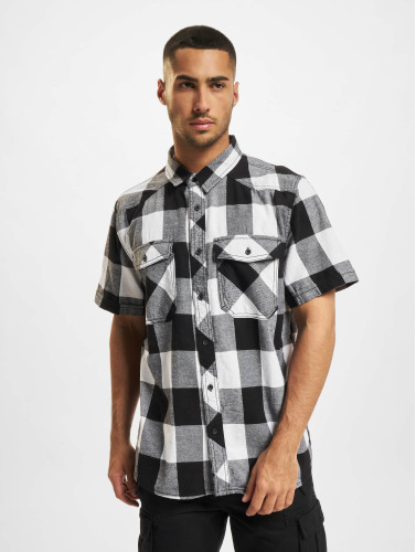 Urban Classics Overhemd -XXL- Checkshirt Halfsleeve Wit/Zwart