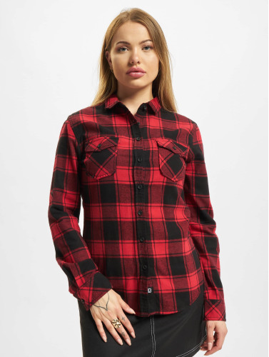 Urban Classics Blouse -L- Amy Flanell Rood/Zwart