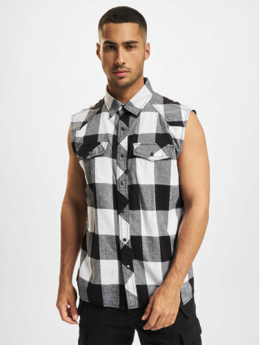 Urban Classics Overhemd -L- Checkshirt sleeveless Wit/Zwart