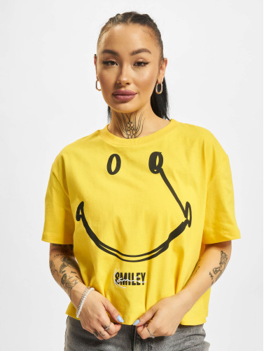 Karl Kani / t-shirt Small Signature Smiley Cropped in geel