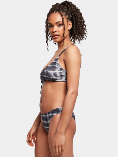 Urban Classics / Bikini Ladies Lace Up Tie Dye in zwart