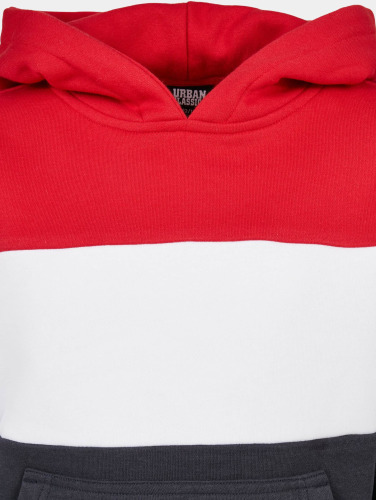 Urban Classics / Hoody Boys 3-Tone in rood