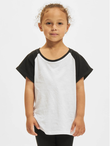 Urban Classics Kinder Tshirt -Kids 146/152- Contrast Raglan Wit/Zwart