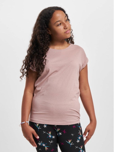 Urban Classics Kinder Tshirt -Kids 110/116- Organic Extended Shoulder Roze
