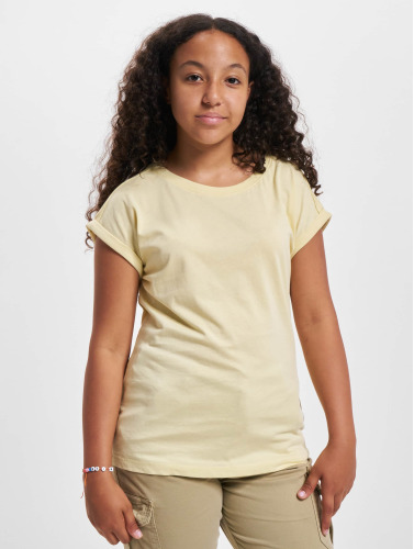 Urban Classics Kinder Tshirt -Kids 122/128- Organic Extended Shoulder Geel