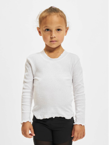 Urban Classics Kinder Longsleeve shirt -Kids 110/116- Short Rib Wit