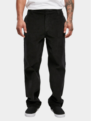 Urban Classics Broek rechte pijpen -Taille, 34 inch- Corduroy Workwear Zwart