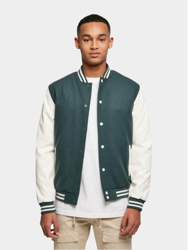 Urban Classics College jacket -4XL- Oldschool Groen/Wit