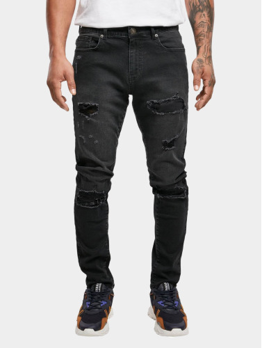 Urban Classics Broek rechte pijpen -36/32 inch- Heavy Destroyed Slim Fit Jeans Zwart