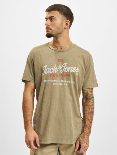 Jack & Jones / t-shirt Blucarlyle Print Crew Neck in khaki