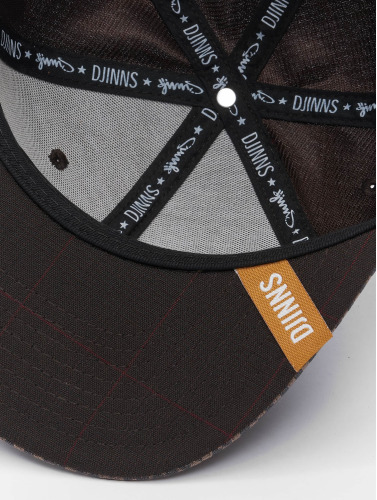 Djinns / snapback cap 6P Glencheck in bruin