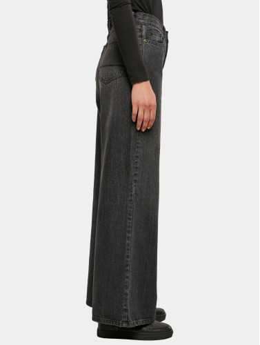 Urban Classics Wijde broek -Taille, 27 inch- Denim blackwashed Zwart