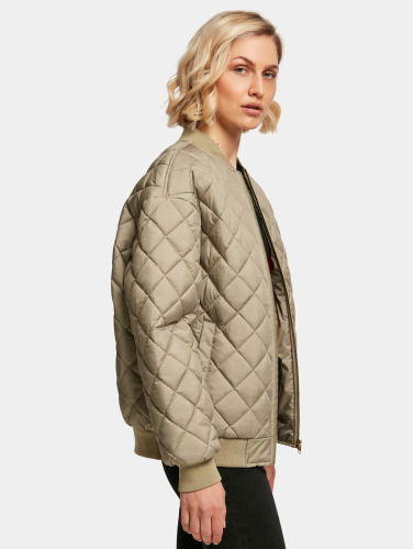 Urban Classics Bomber jacket -M- Oversized Diamond Quilted Groen