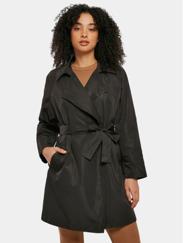 Urban Classics Trenchcoat jas -XS- Crinkle Nylon Minimal Zwart