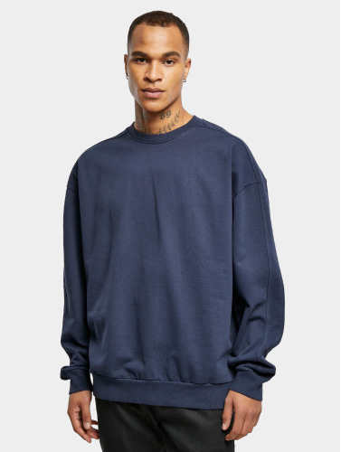 Urban Classics Crewneck sweater/trui -5XL- Heavy Terry Garment Dye Donkerblauw