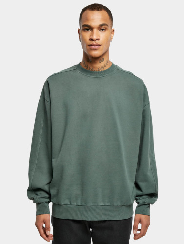 Urban Classics Crewneck sweater/trui -5XL- Heavy Terry Garment Dye Groen