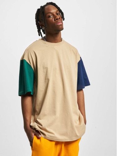 Urban Classics Heren Tshirt -XXL- Organic Oversized Colorblock Beige