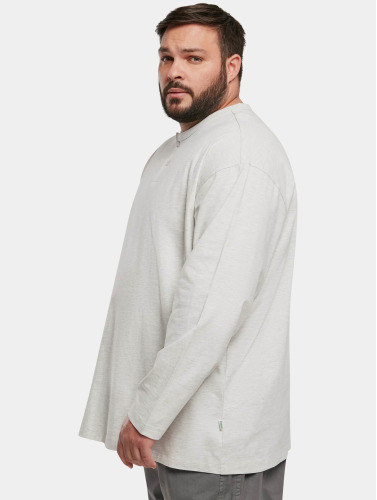 Urban Classics Longsleeve shirt -5XL- Organic Oversized Henley Grijs