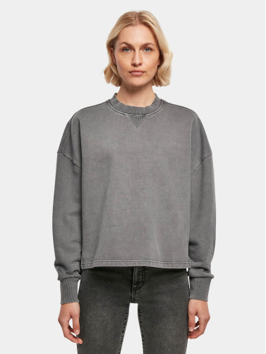 Urban Classics Crewneck sweater/trui -5XL- Heavy Terry Garment Dye Grijs