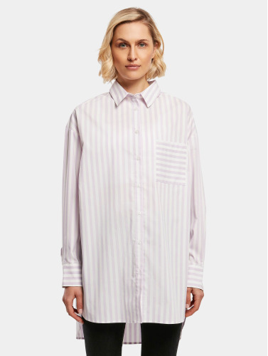 Urban Classics Blouse -XL- Oversized Stripe Wit/Paars