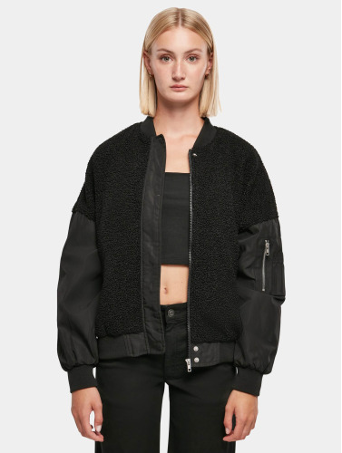 Urban Classics Bomber jacket -L- Oversized Sherpa Mixed Zwart