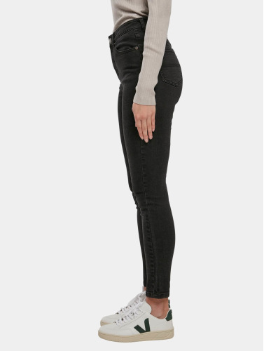 Urban Classics / Skinny jeans Ladies Organic High Waist in zwart
