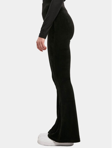 Urban Classics / Legging Ladies High Waist Rib Velvet Flared in zwart