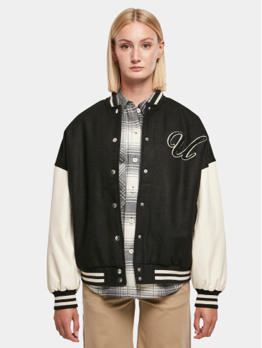 Urban Classics College jacket -4XL- Oversized Big U Gebroken wit/Zwart
