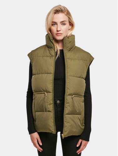 Urban Classics Mouwloos jacket -3XL- Waisted Puffer Vest Olijfgroen
