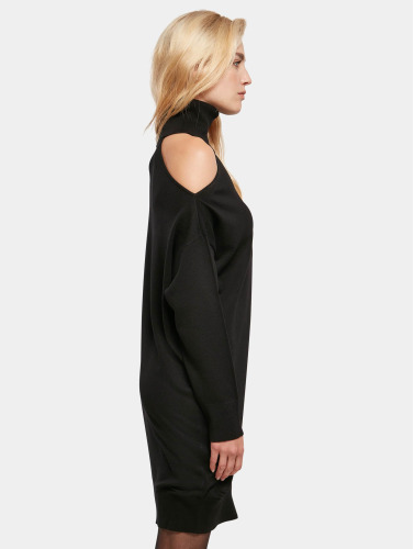 Urban Classics / jurk Ladies One Shoulder Knit in zwart