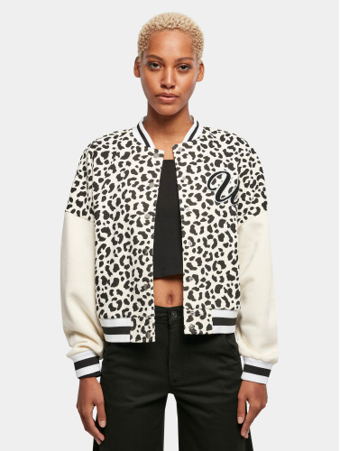 Urban Classics College jacket -5XL- AOP Oversized Sweat Wit/Zwart
