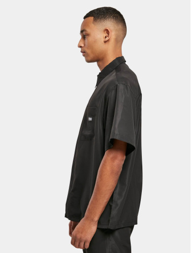 Urban Classics Overhemd -4XL- Recycled Nylon Zwart
