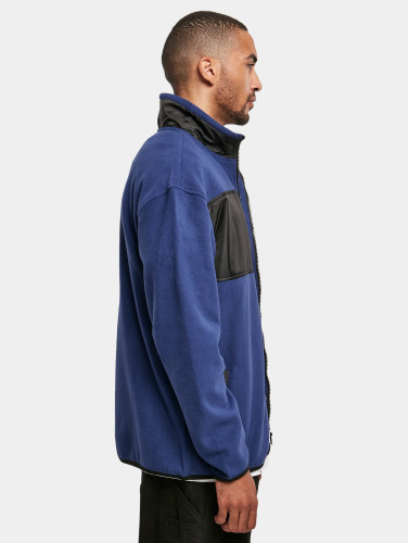 Urban Classics Jacket -L- Patched Micro Fleece Blauw